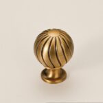 French Retro Spherical Brass Cabinet Knobs | Vintage Gold Drawer Pulls for Furniture 05