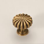 French Retro Spherical Brass Cabinet Knobs | Vintage Gold Drawer Pulls for Furniture 06