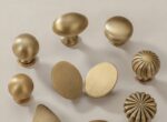 Banyany Vintage Oval Mushroom Cabinet Knobs | Brushed Gold Furniture Handles for Drawers 07