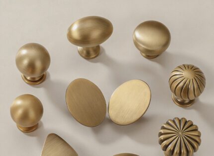 Banyany Vintage Oval Mushroom Cabinet Knobs | Brushed Gold Furniture Handles for Drawers 07